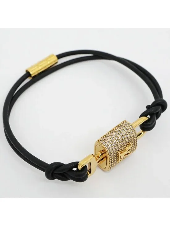 Louis Vuitton Bracelet Padlock M8217 F Gold Rhinestone Accessories - Picture 2 of 10